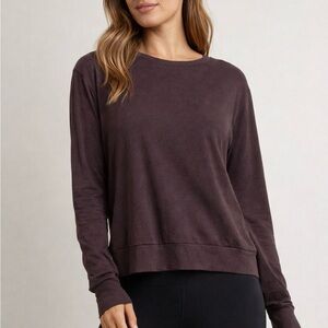 Lukka Lux Plum Purple Buttery Soft Athleisure Cozy Long Sleeve Tee| Size L